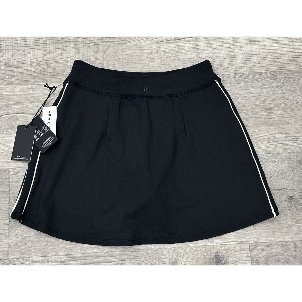 PAC 1980 WHISPER Athletic Black Skort Small Soft White Stripe Retro Style NEW - Picture 7 of 8